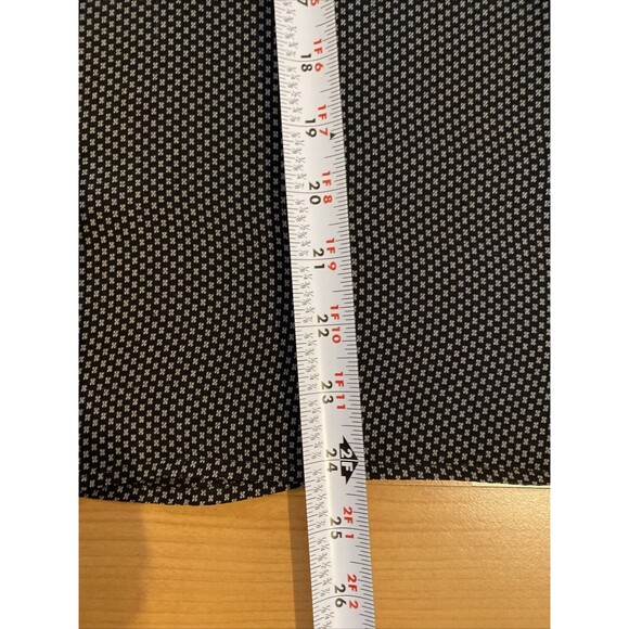 Vince Silk Popover Blouse Black White Long Sleeve Banded Collar Classic Size XS - Picture 11 of 14